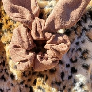 Chocolate Faux Suede Scrunchie